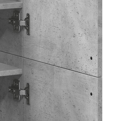 Shoe Cabinet Concrete Grey Engineered Wood 31.5x15.4x70.1 in