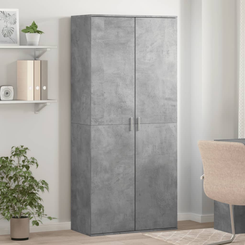 Shoe Cabinet Concrete Grey Engineered Wood 31.5x15.4x70.1 in