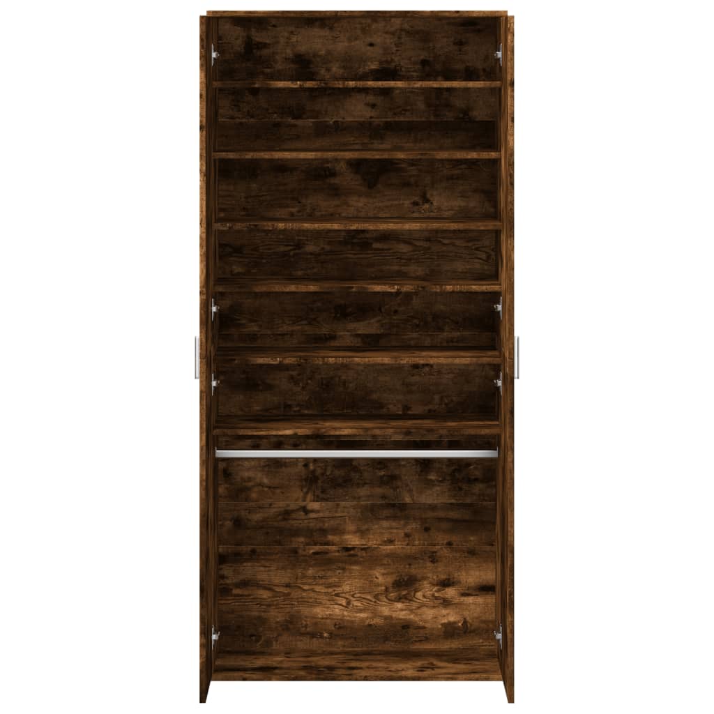 Shoe Cabinet Smoked Oak Engineered Wood