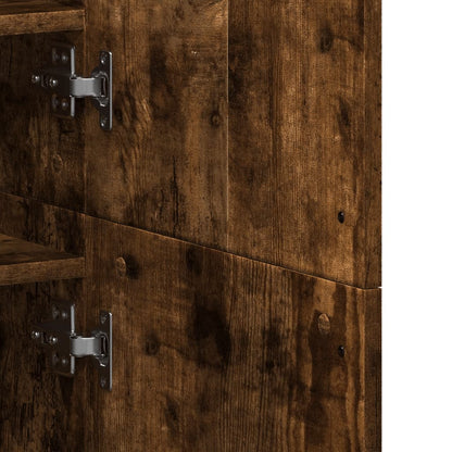 Shoe Cabinet Smoked Oak Engineered Wood
