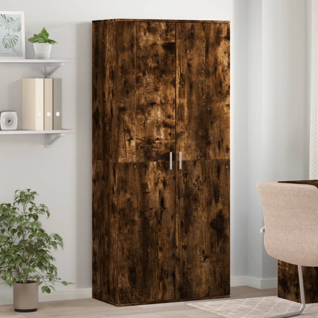 Shoe Cabinet Smoked Oak Engineered Wood