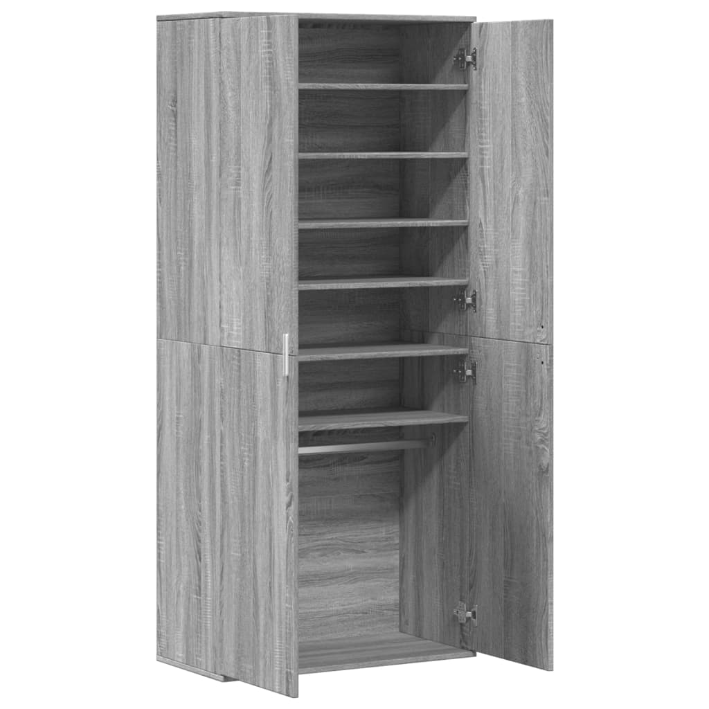 Shoe Cabinet Gray Sonoma 31.5"x15.4"x70.1" Engineered Wood