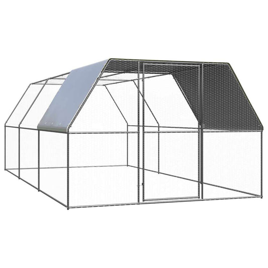 Chicken Cage Silver and gray Galvanized steel, Polyethylene Large