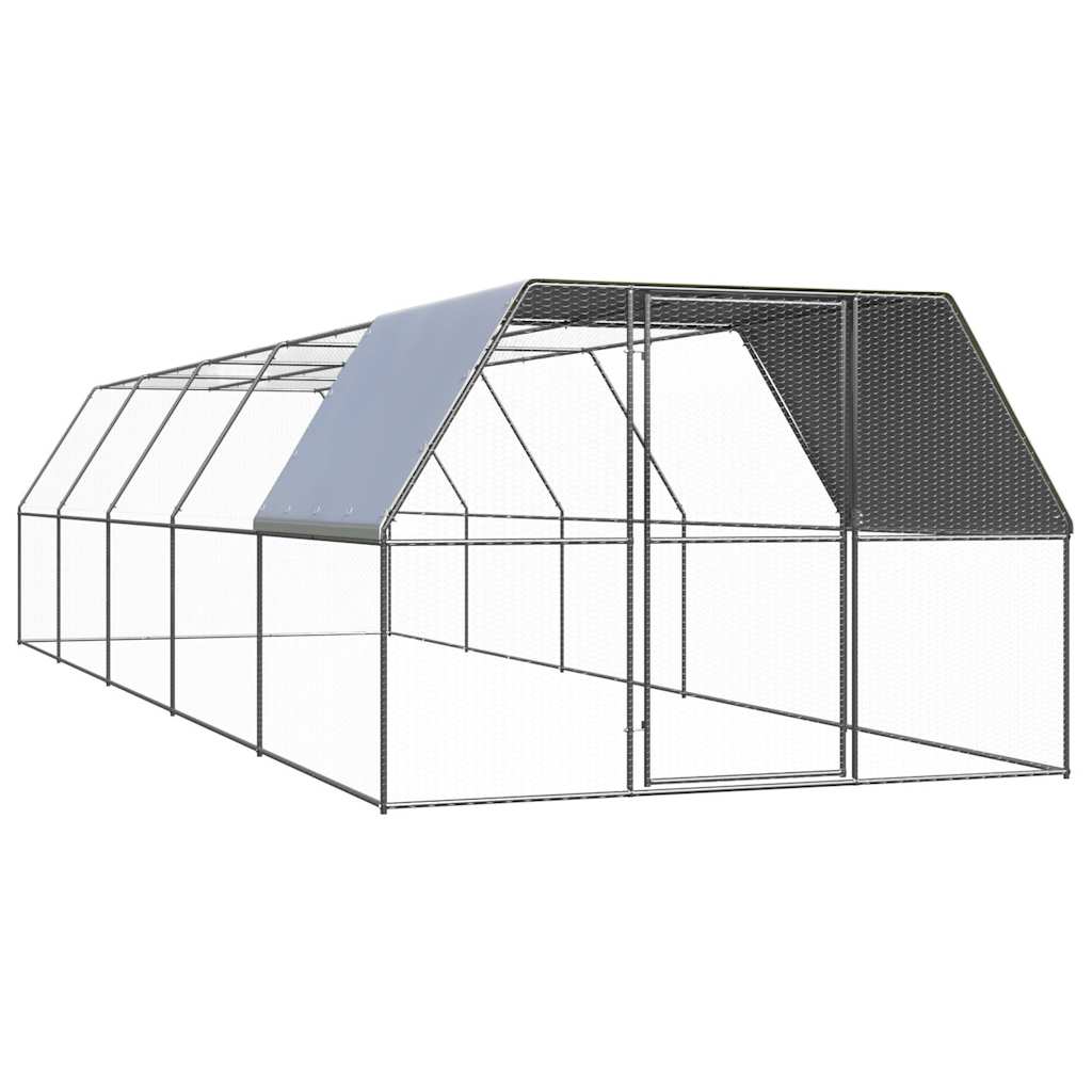 Chicken Cage Silver and grey Galvanized steel, Polyethylene Large