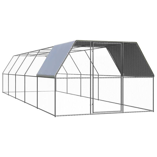 Chicken Cage Silver and grey Galvanized steel, Polyethylene Large