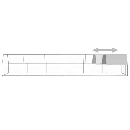 Chicken Cage Silver and Grey Galvanized steel, Polyethylene Large