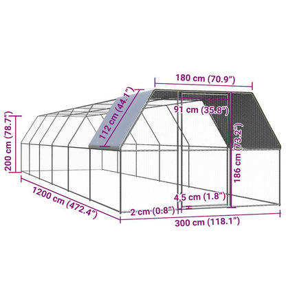 Chicken Cage Silver and Grey Galvanized steel, Polyethylene Large