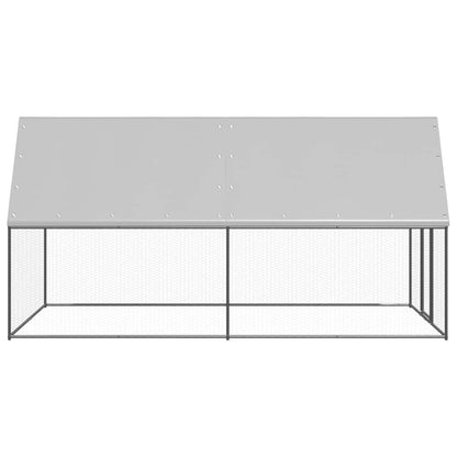 Chicken Cage Silver and Grey Galvanized Steel, Polyethylene Large