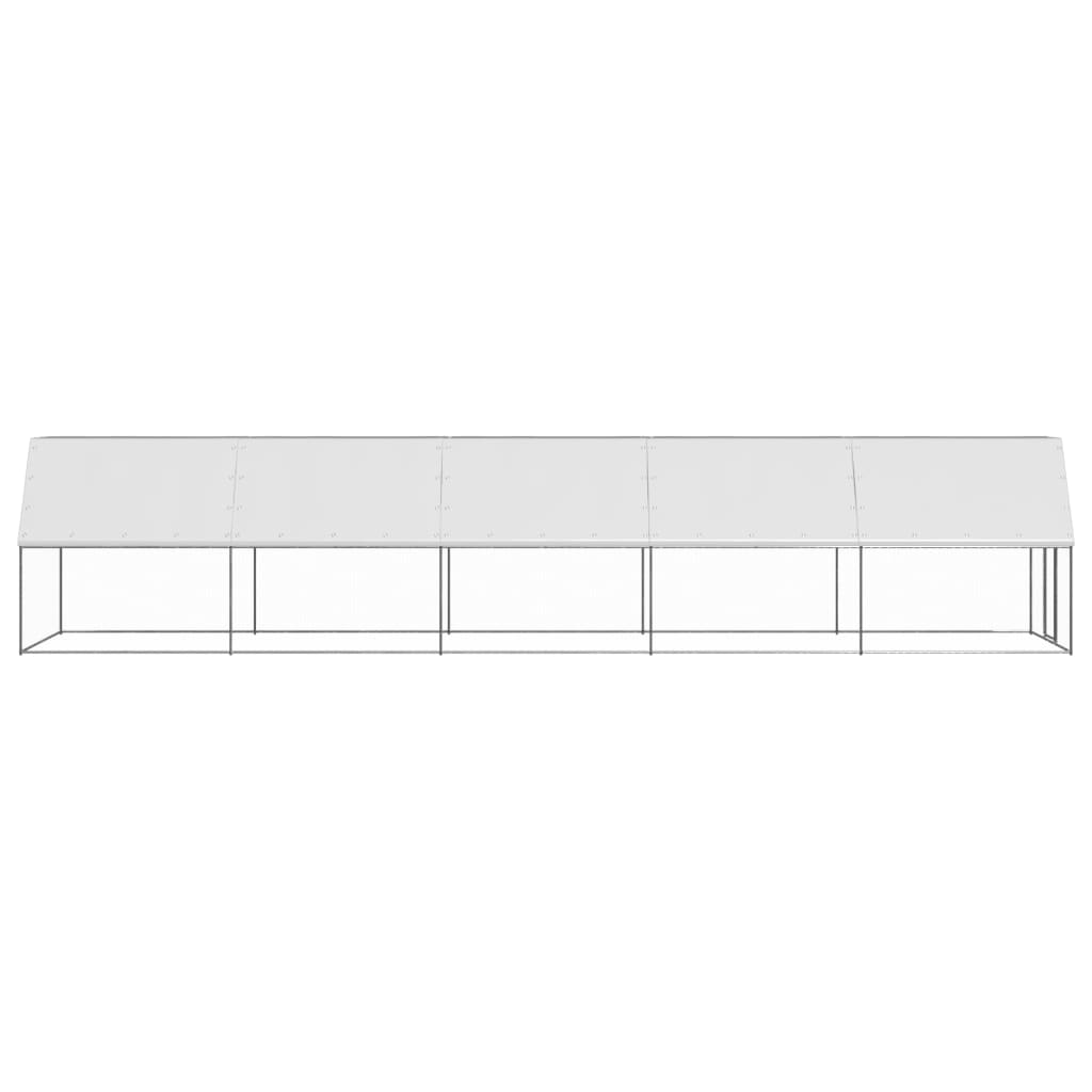 Chicken Cage Silver and Gray Galvanized steel, Polyethylene Large