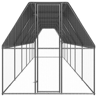 Chicken Cage Silver Galvanized Steel Large Chicken Cage
