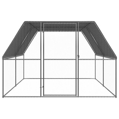 Chicken Cage Silver and gray Galvanized Steel, Polyethylene Large