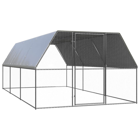 Chicken Cage Silver and grey Galvanized steel Large Durable