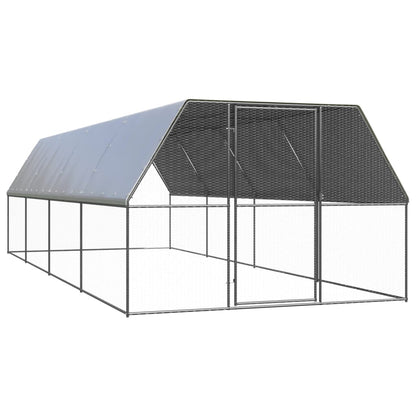 Chicken Cage Silver and Grey Galvanized steel, Polyethylene Large