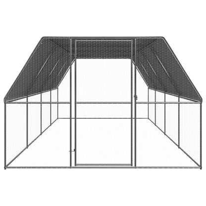 Chicken Cage Silver and Grey Galvanized steel, Polyethylene Large