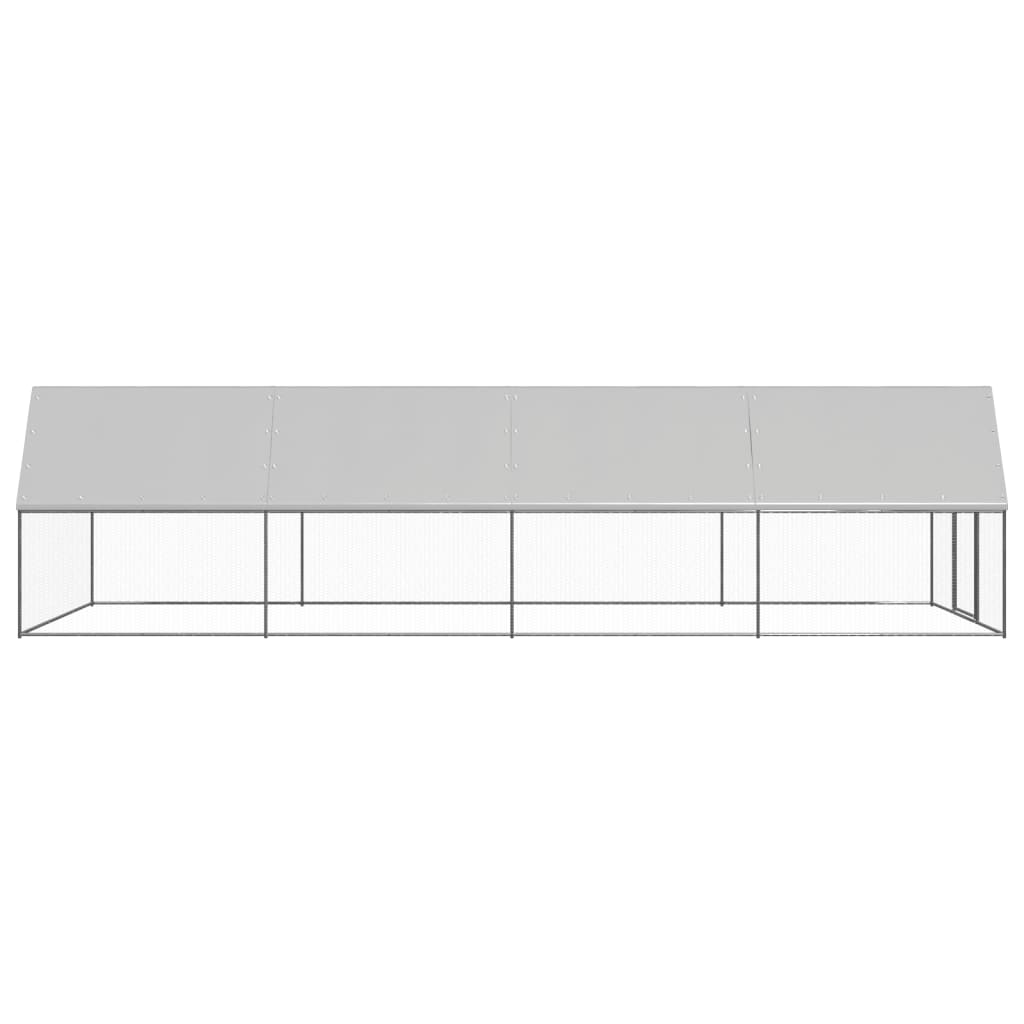 Chicken Cage Silver and Grey Galvanized steel, Polyethylene Large