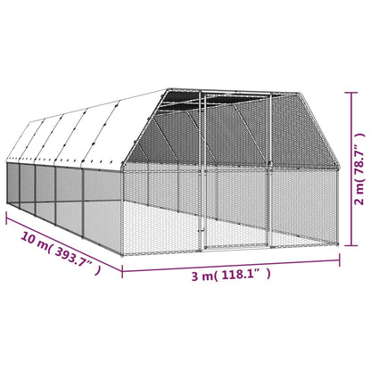Chicken Cage Silver and grey Galvanized steel Large