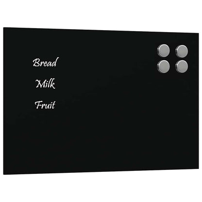 Wall-mounted Magnetic Board Black 11.8"x7.9" Tempered Glass