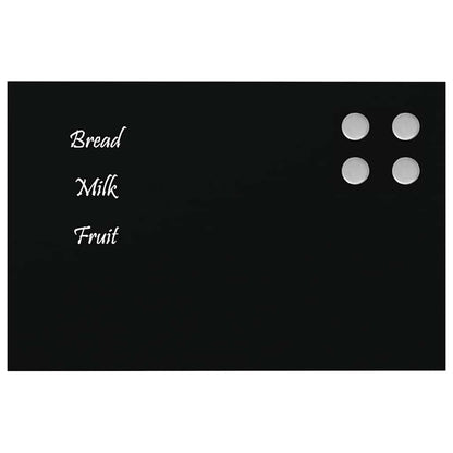 Wall-mounted Magnetic Board Black 11.8"x7.9" Tempered Glass