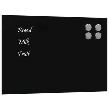 Wall-mounted Magnetic Board Black 15.7"x11.8" Tempered Glass