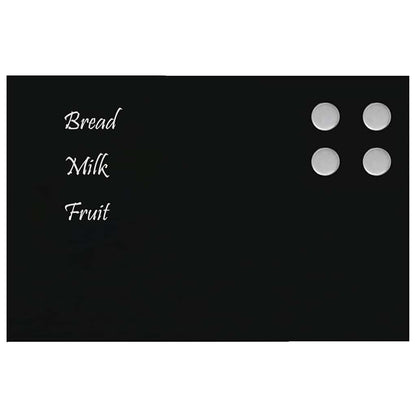 Wall-mounted Magnetic Board Black 15.7"x11.8" Tempered Glass