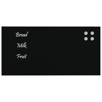 Wall-mounted Magnetic Board Black 23.6"x11.8" Tempered Glass