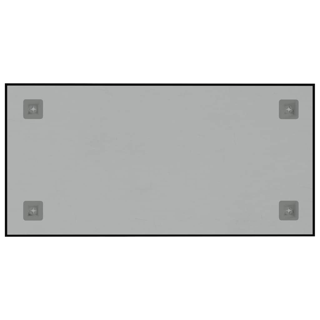 Wall-mounted Magnetic Board Black 23.6"x11.8" Tempered Glass