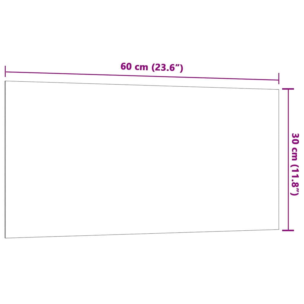 Wall-mounted Magnetic Board Black 23.6"x11.8" Tempered Glass
