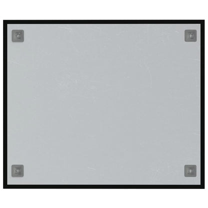 Wall-mounted Magnetic Board Black 23.6"x19.7" Tempered Glass