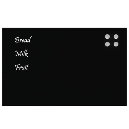 Wall-mounted Magnetic Board Black 31.5"x19.7" Tempered Glass