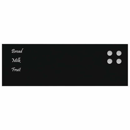 Wall-mounted Magnetic Board Black 23.6"x7.9" Tempered Glass