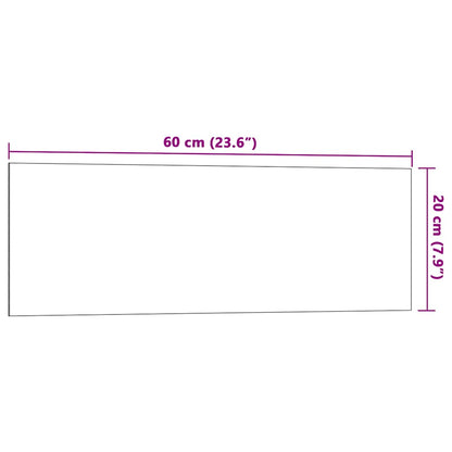 Wall-mounted Magnetic Board Black 23.6"x7.9" Tempered Glass