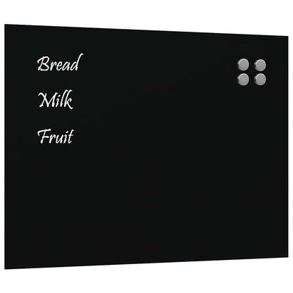 Wall-mounted Magnetic Board Black 31.5"x23.6" Tempered Glass
