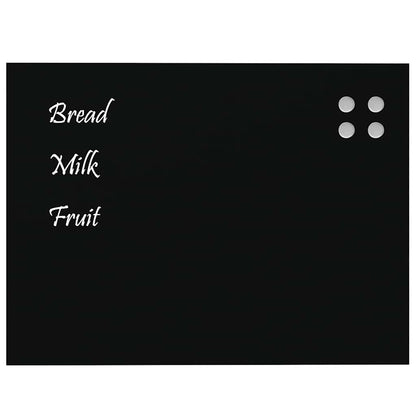 Wall-mounted Magnetic Board Black 31.5"x23.6" Tempered Glass