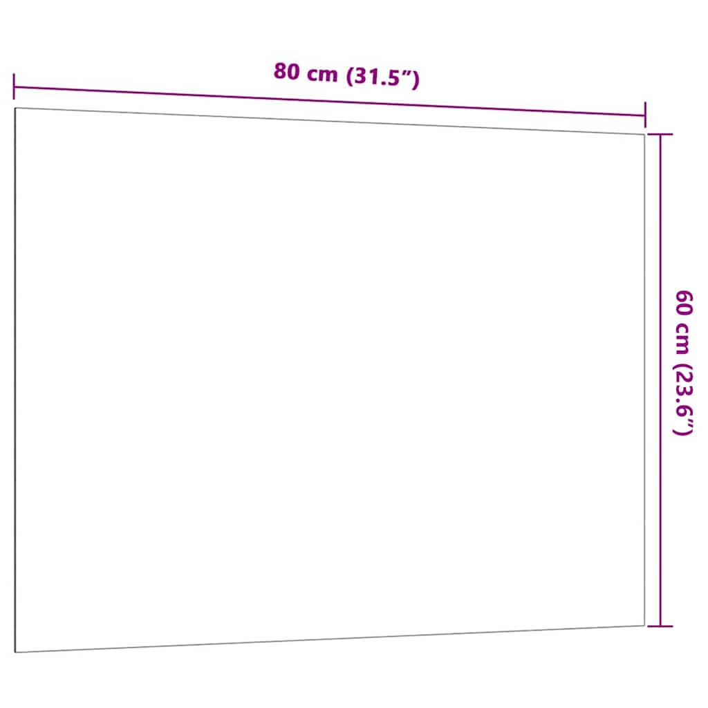 Wall-mounted Magnetic Board Black 31.5"x23.6" Tempered Glass