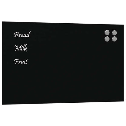 Wall-mounted Magnetic Board Black 39.4"x23.6" Tempered Glass