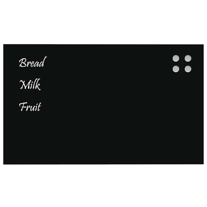 Wall-mounted Magnetic Board Black 39.4"x23.6" Tempered Glass