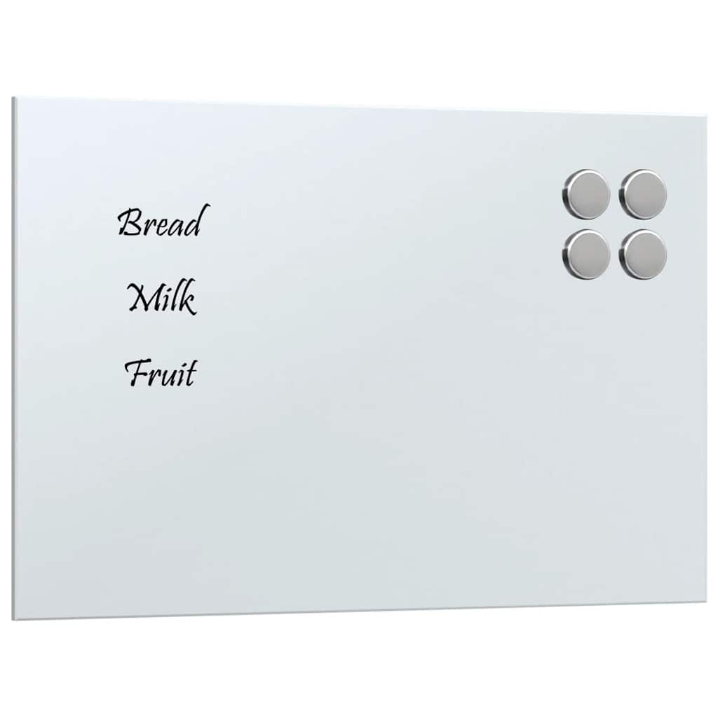 Wall-mounted Magnetic Board White 11.8"x7.9" Tempered Glass