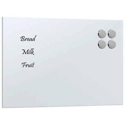 Wall-mounted Magnetic Board White 11.8"x7.9" Tempered Glass