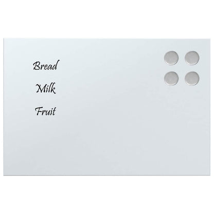 Wall-mounted Magnetic Board White 11.8"x7.9" Tempered Glass