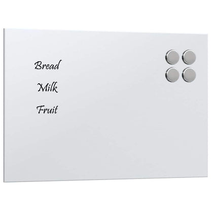 Wall-mounted Magnetic Board White 15.7"x11.8" Tempered Glass