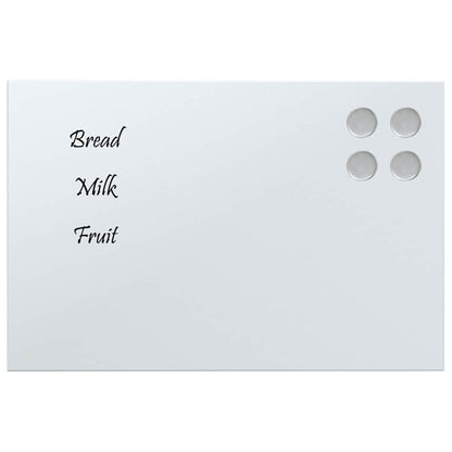 Wall-mounted Magnetic Board White 15.7"x11.8" Tempered Glass