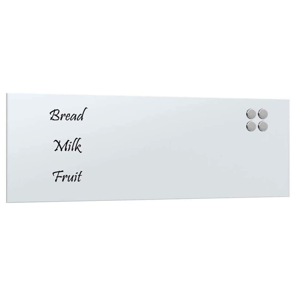 Wall-mounted Magnetic Board White 31.5"x11.8" Tempered Glass