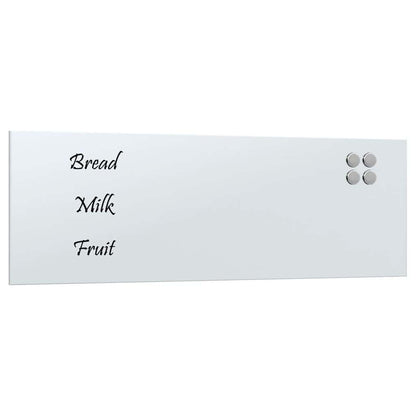 Wall-mounted Magnetic Board White 31.5"x11.8" Tempered Glass