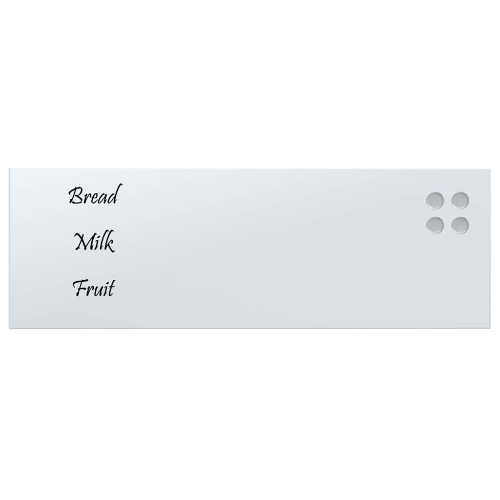 Wall-mounted Magnetic Board White 31.5"x11.8" Tempered Glass