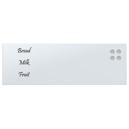 Wall-mounted Magnetic Board White 31.5"x11.8" Tempered Glass