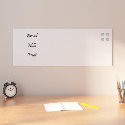 Wall-mounted Magnetic Board White 31.5"x11.8" Tempered Glass