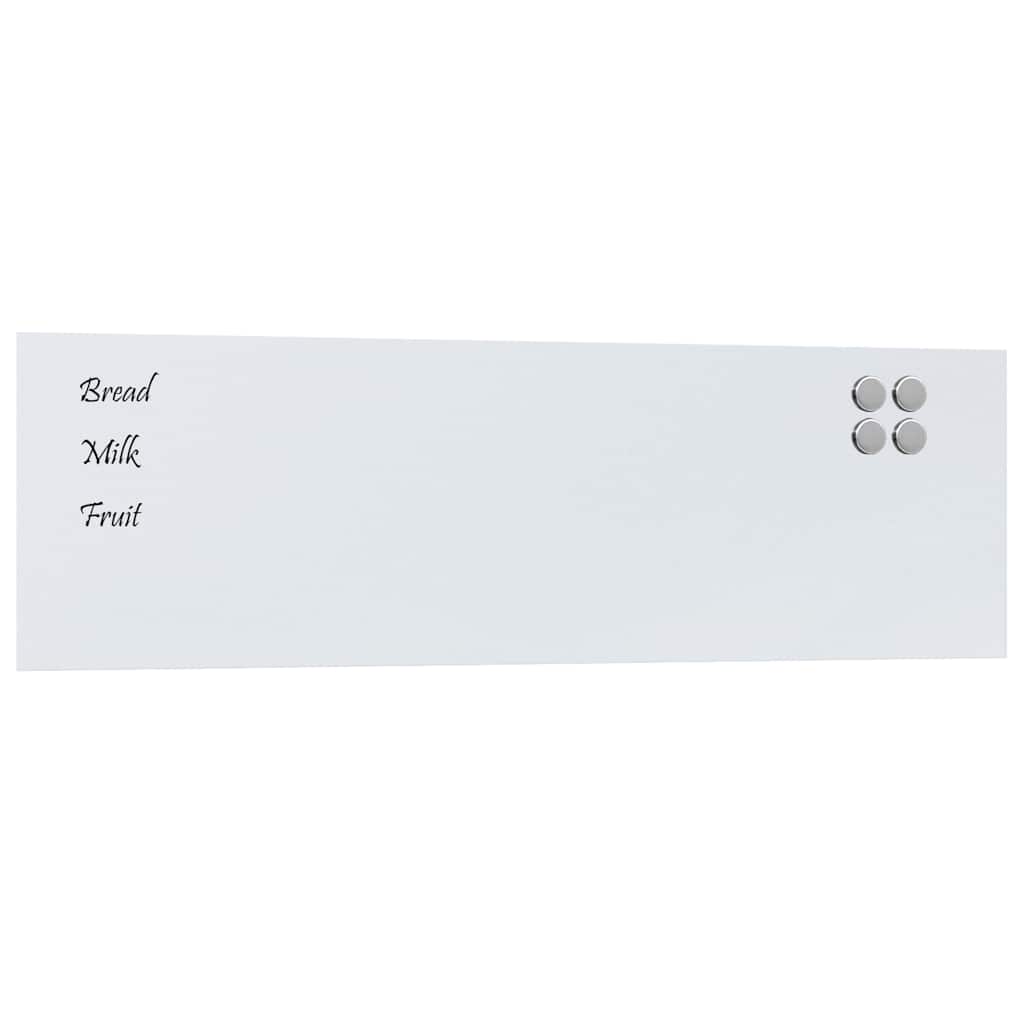 Wall-mounted Magnetic Board White 39.4"x11.8" Tempered Glass