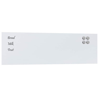 Wall-mounted Magnetic Board White 39.4"x11.8" Tempered Glass