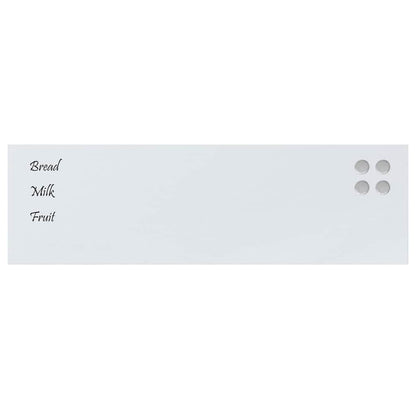 Wall-mounted Magnetic Board White 39.4"x11.8" Tempered Glass