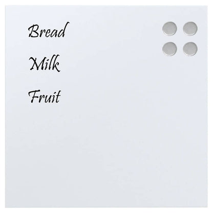 Wall-mounted Magnetic Board White 15.7"x15.7" Tempered Glass